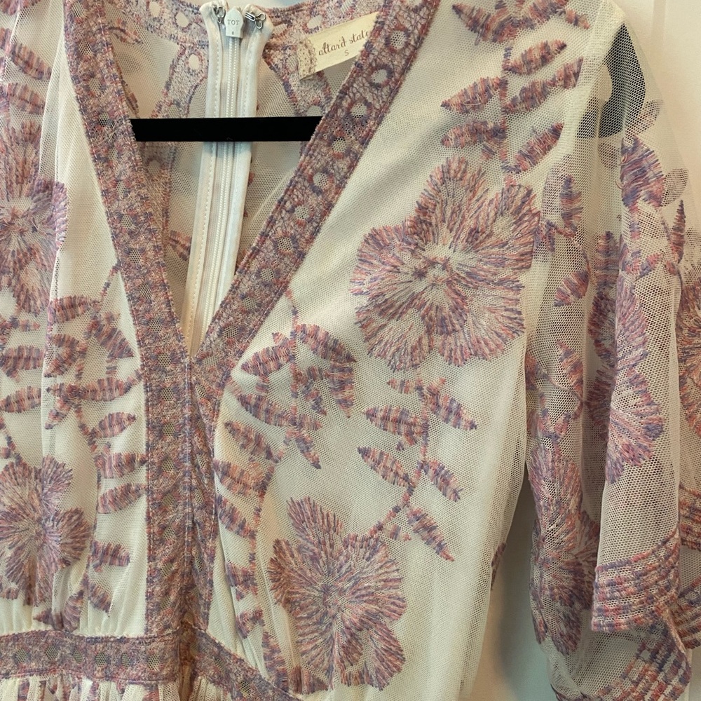 Altar’d State Pink Purple Lace Sheer Maxi Dress Women’s Size Small - Picture 10 of 12